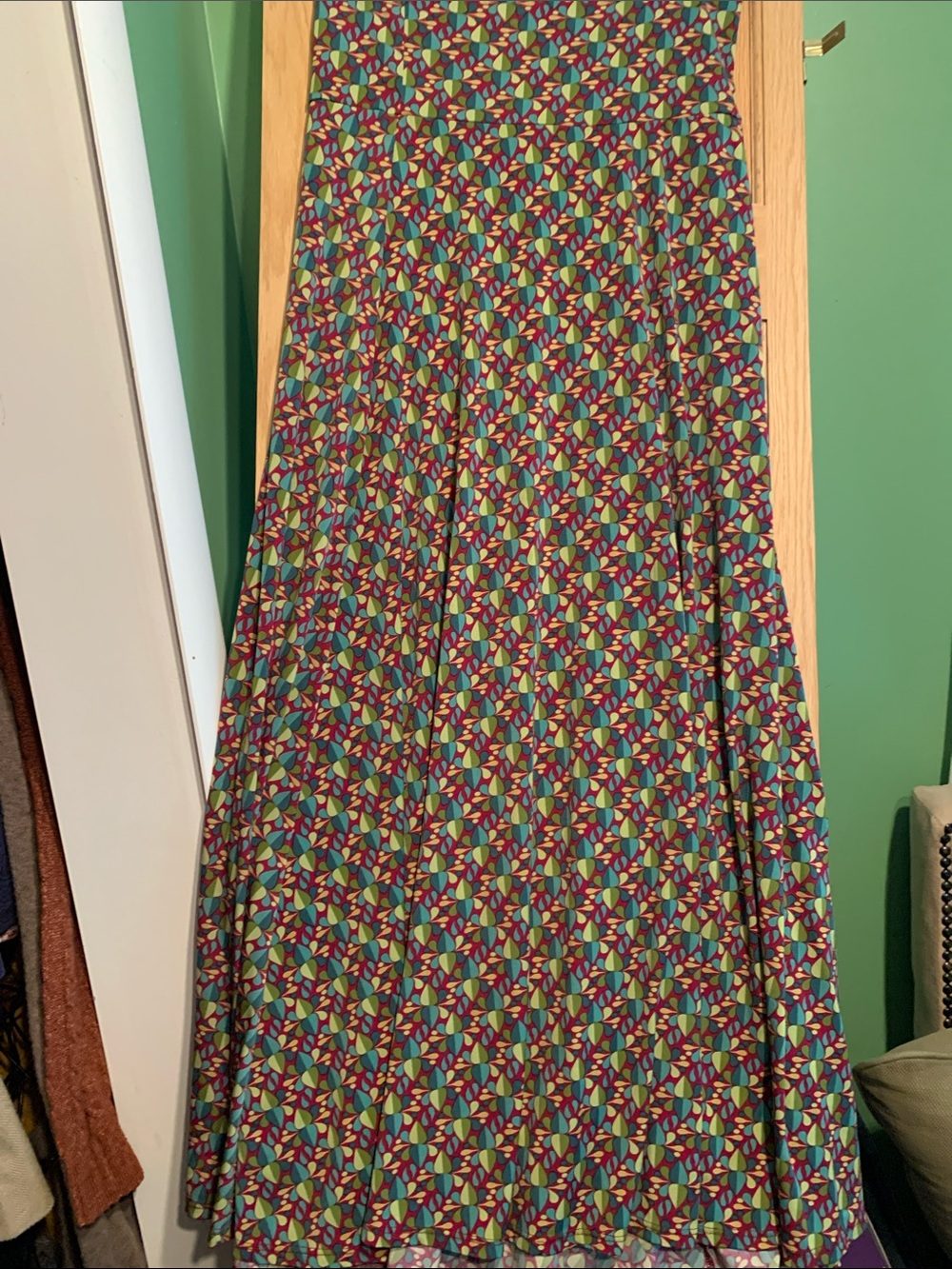 LuLaRoe Multicolor Geometric Print Maxi Skirt